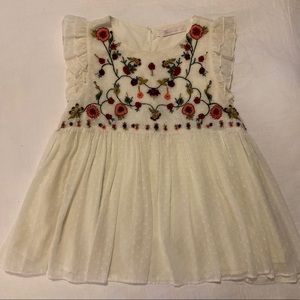 ZARA Floral Embroidered Blouse